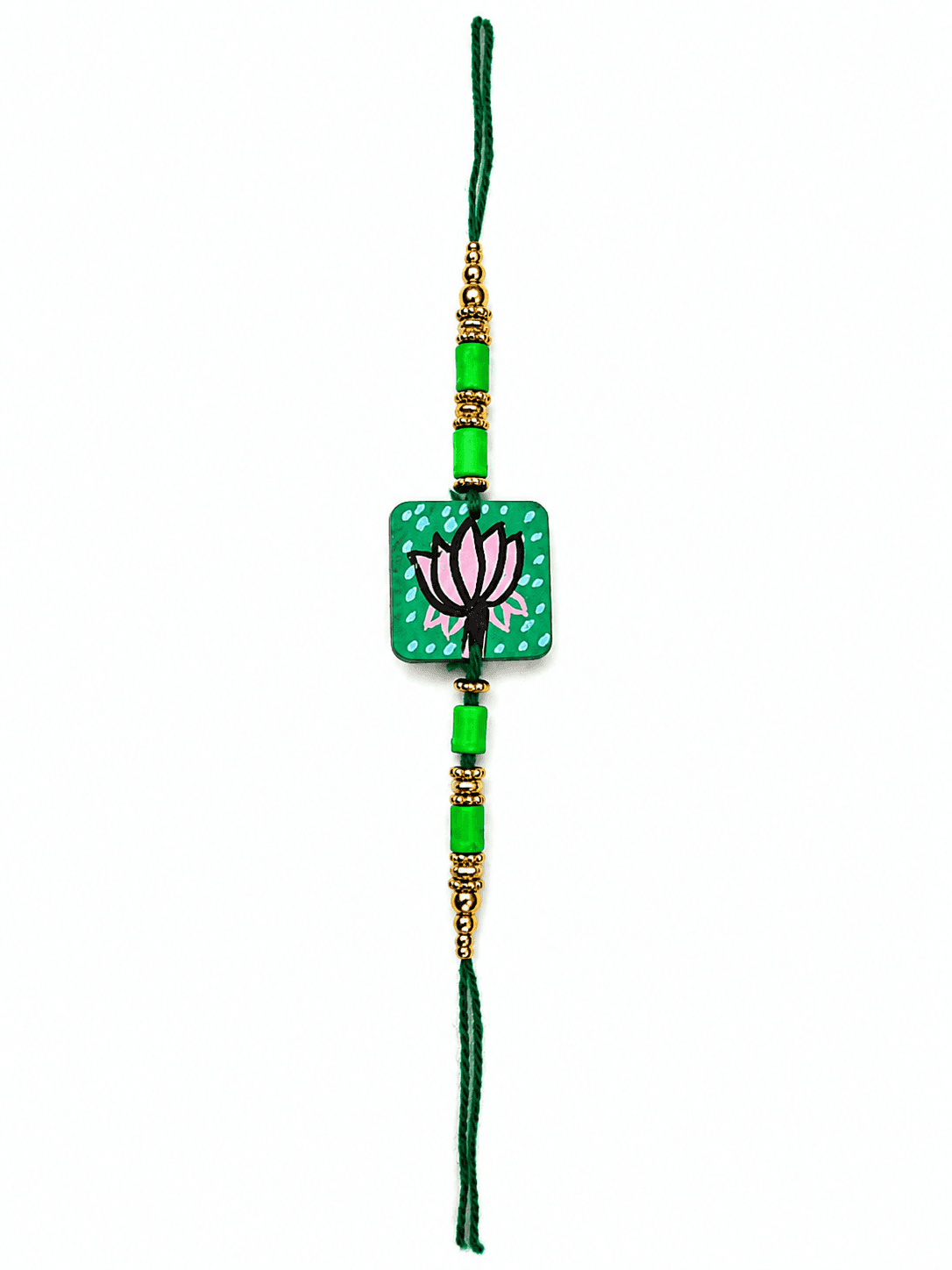 Hand-Painted Gond Art Lotus Rakhi