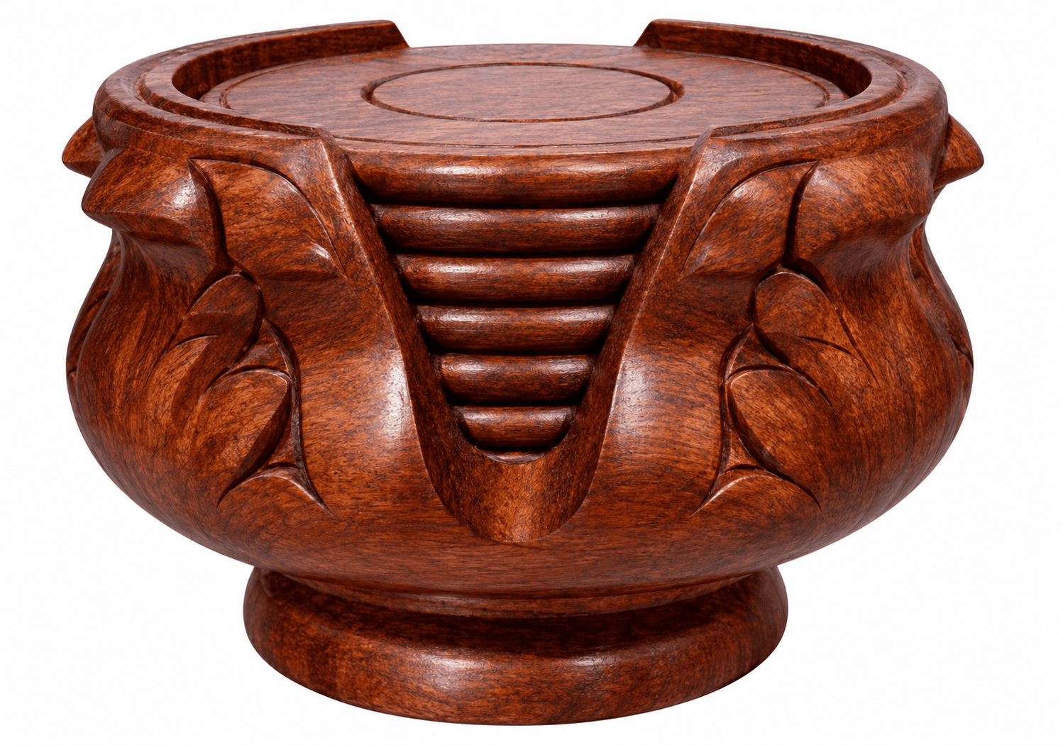 Saharanpur Wood Carving Pedestal Bowl