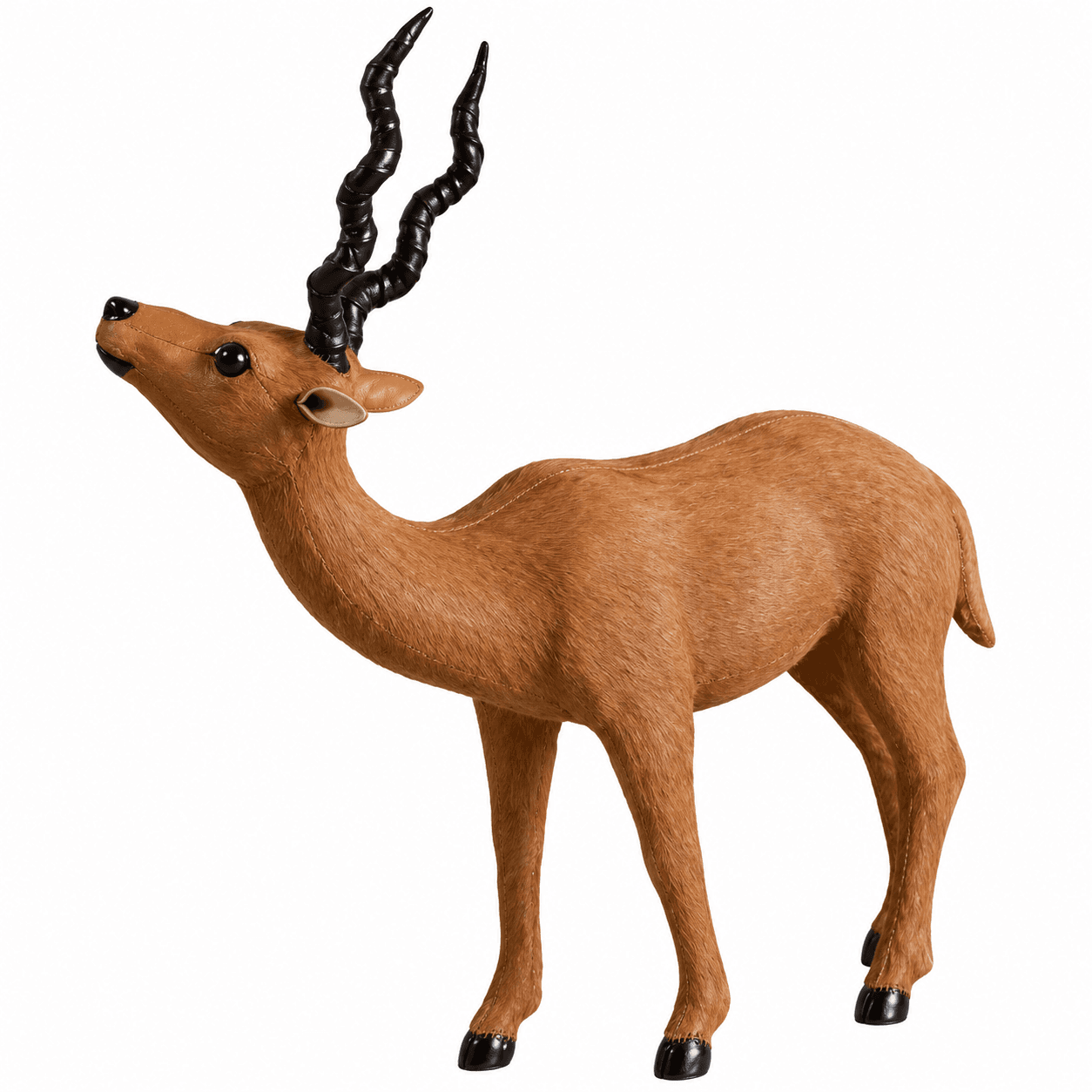 Handcrafted Fur Deer Figure